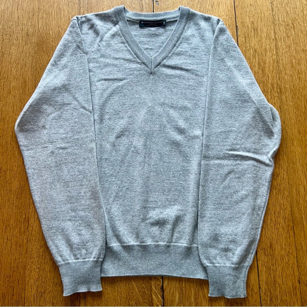 Bluespheres Original Firenze Men's Gray V-Neck Sweater – Size Small.
